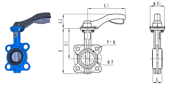 the drawings of Nylon Coated butterfly valve butterfly valve