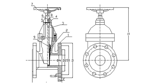 Drawings of DIN standard gate valve the drawings of DIN standard gate valve